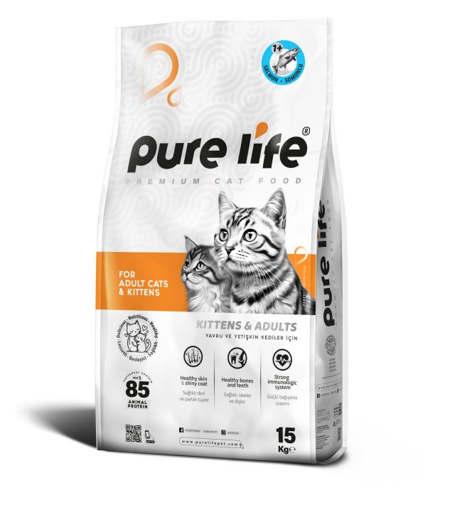 PURELIFE ADULT SALMON CAT FOOD 15 KG 27-10 PURELIFE ADULT SALMON CAT FOOD 15 KG 27 10