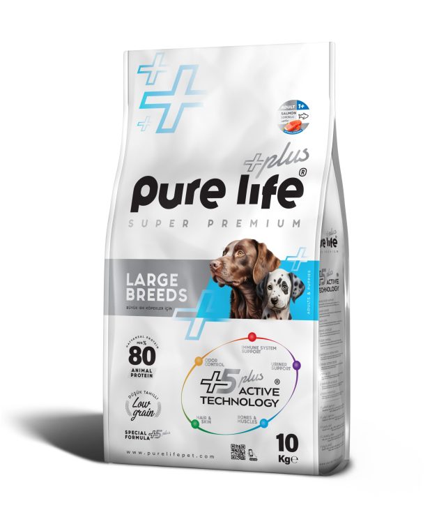 PURELIFE PLUS SALMON LARGE BREED DOG FOOD 10KG 26-14 PURELIFE PLUS SALMON LARGE BREED DOG FOOD 10KG 26 14