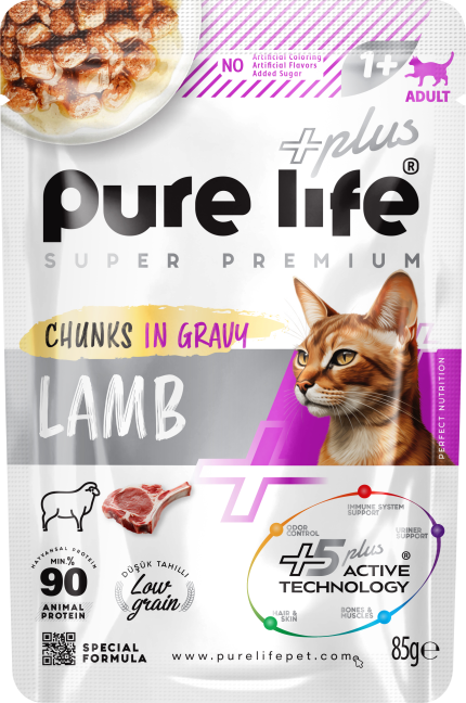 Pure Life Pouch 85 kg ზრდასრული კატა ბატკანი scaled